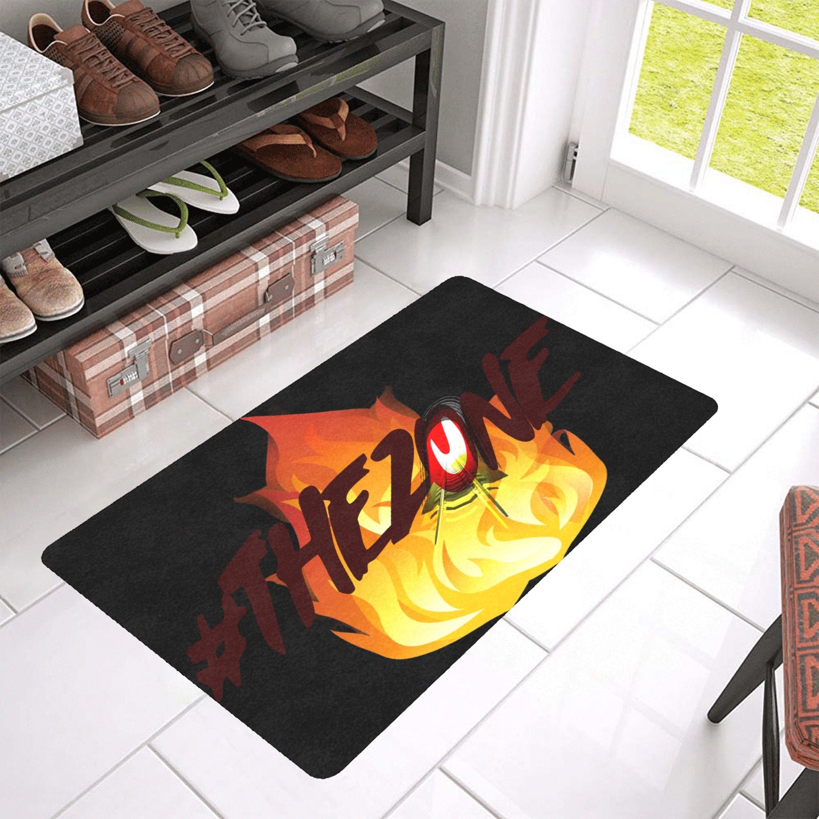 fz door mat one size / fz door mat - zone black doormat 30"x18"(rubber)(made in usa)