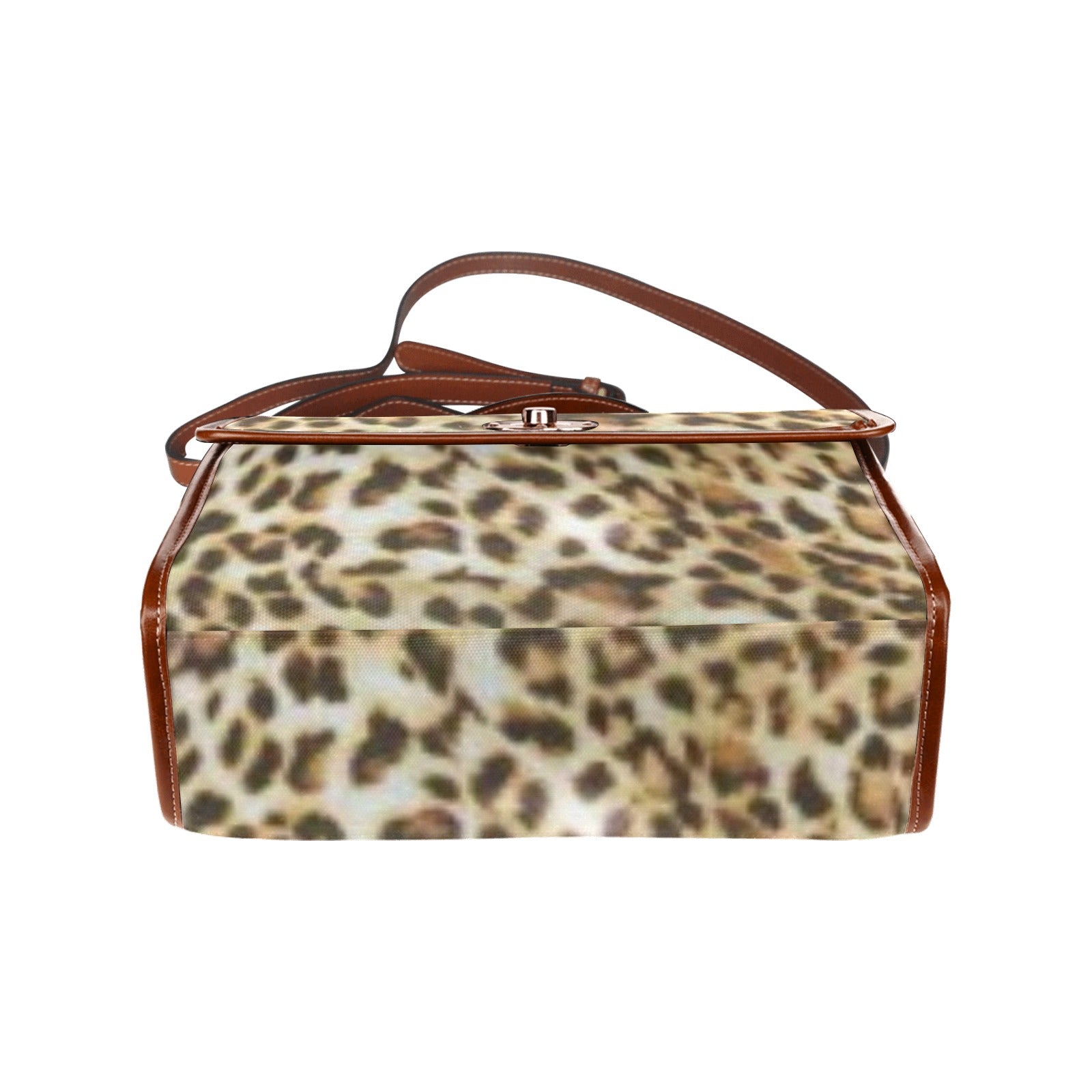 fz leopard handbag all over print waterproof canvas bag(model1641)(brown strap)