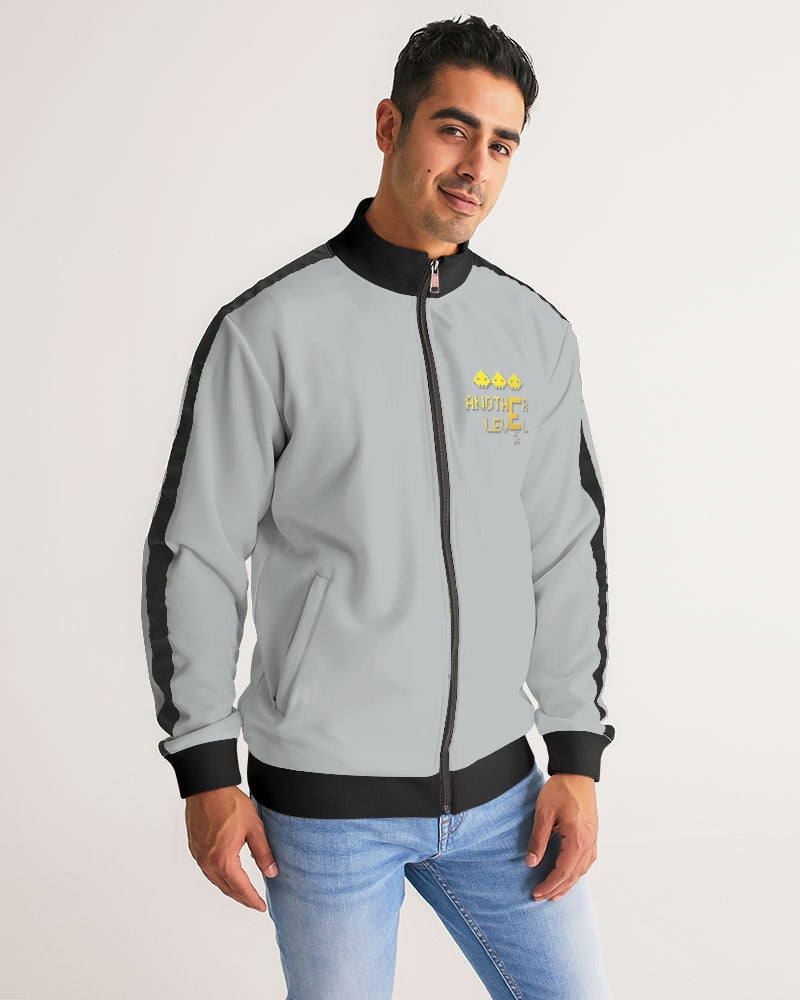 flying grey men's stripe-sleeve track jacket