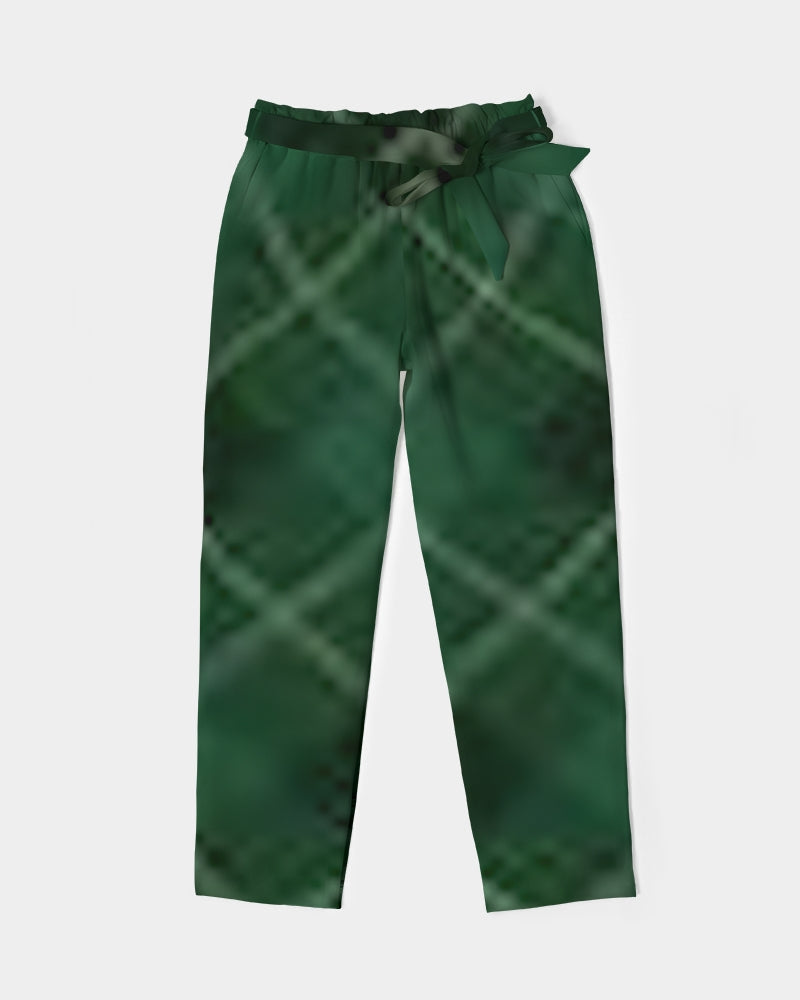 fzwear plaid women's belted tapered pants