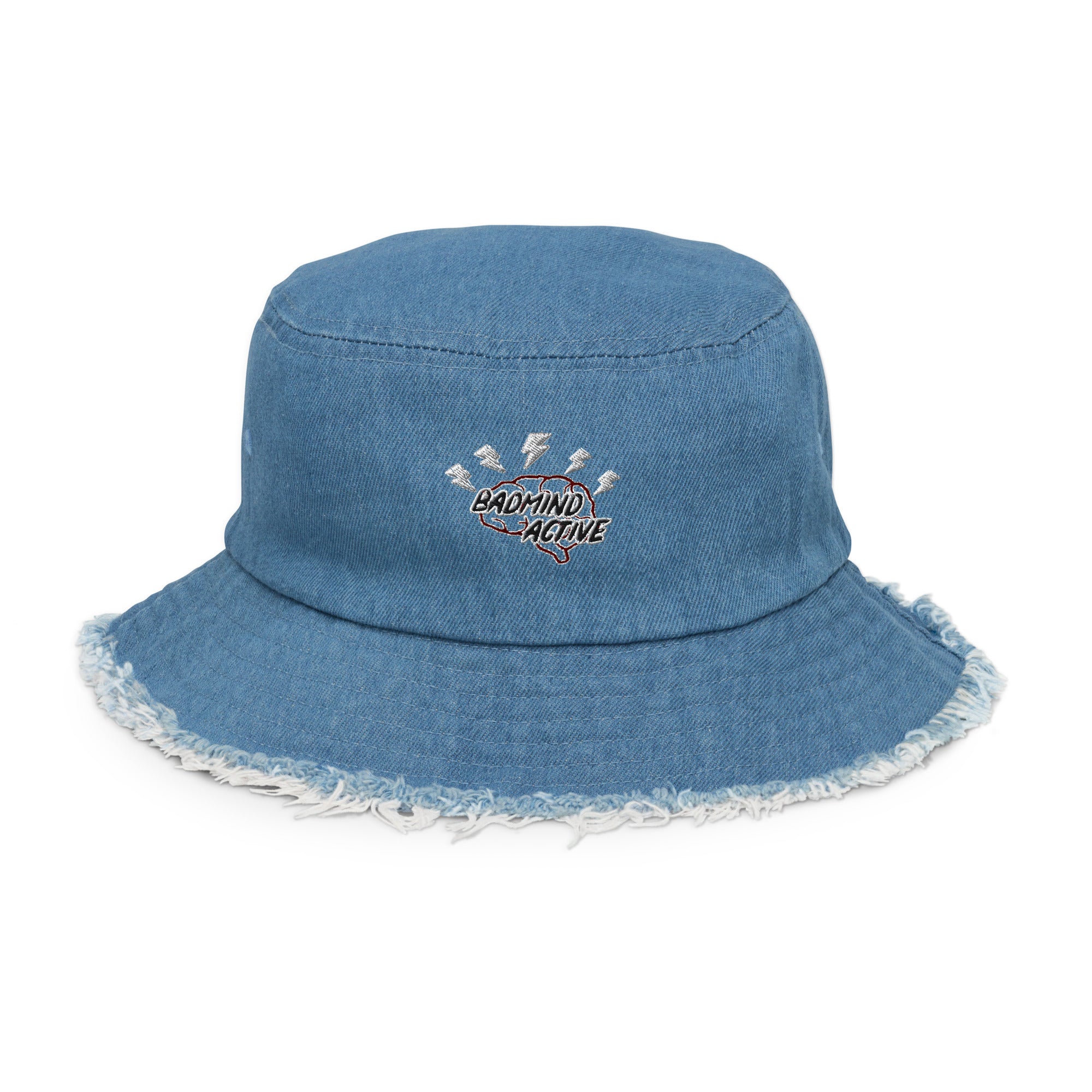 fz distressed denim bucket hat