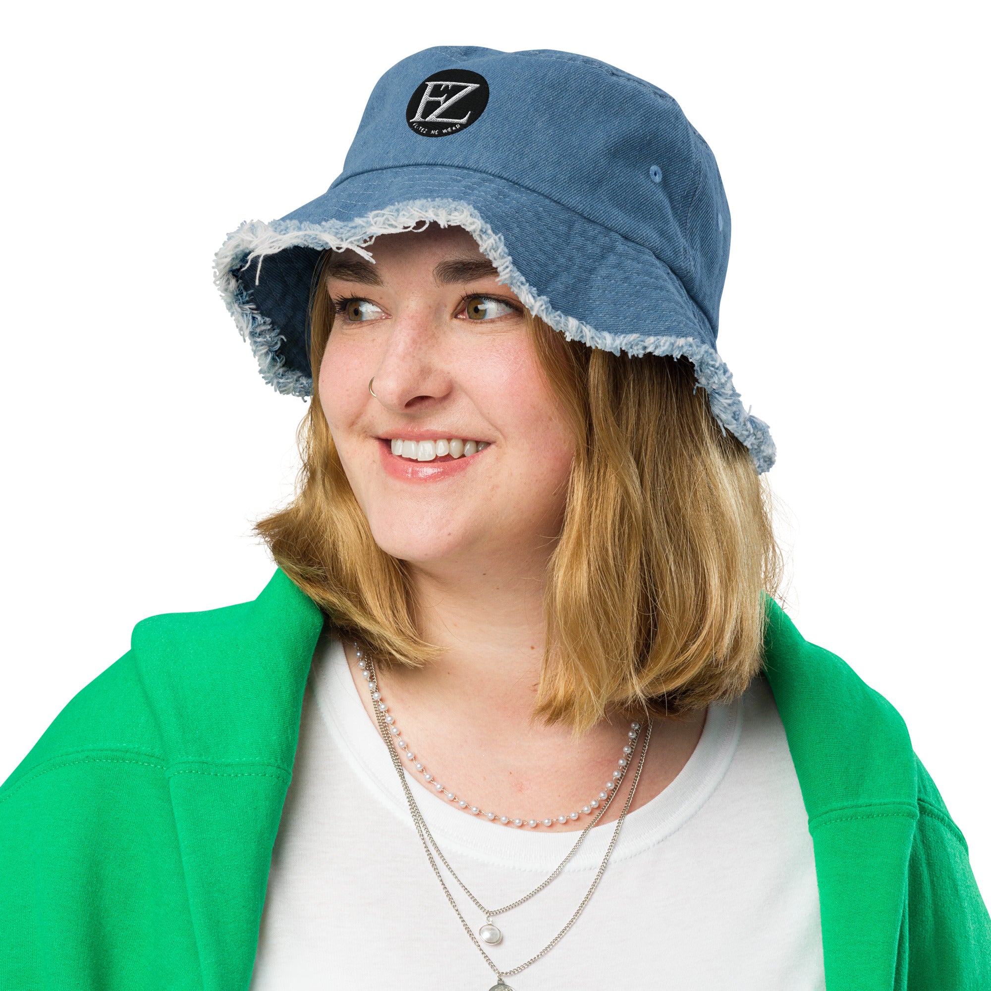 FZ Distressed denim bucket hat - FZwear