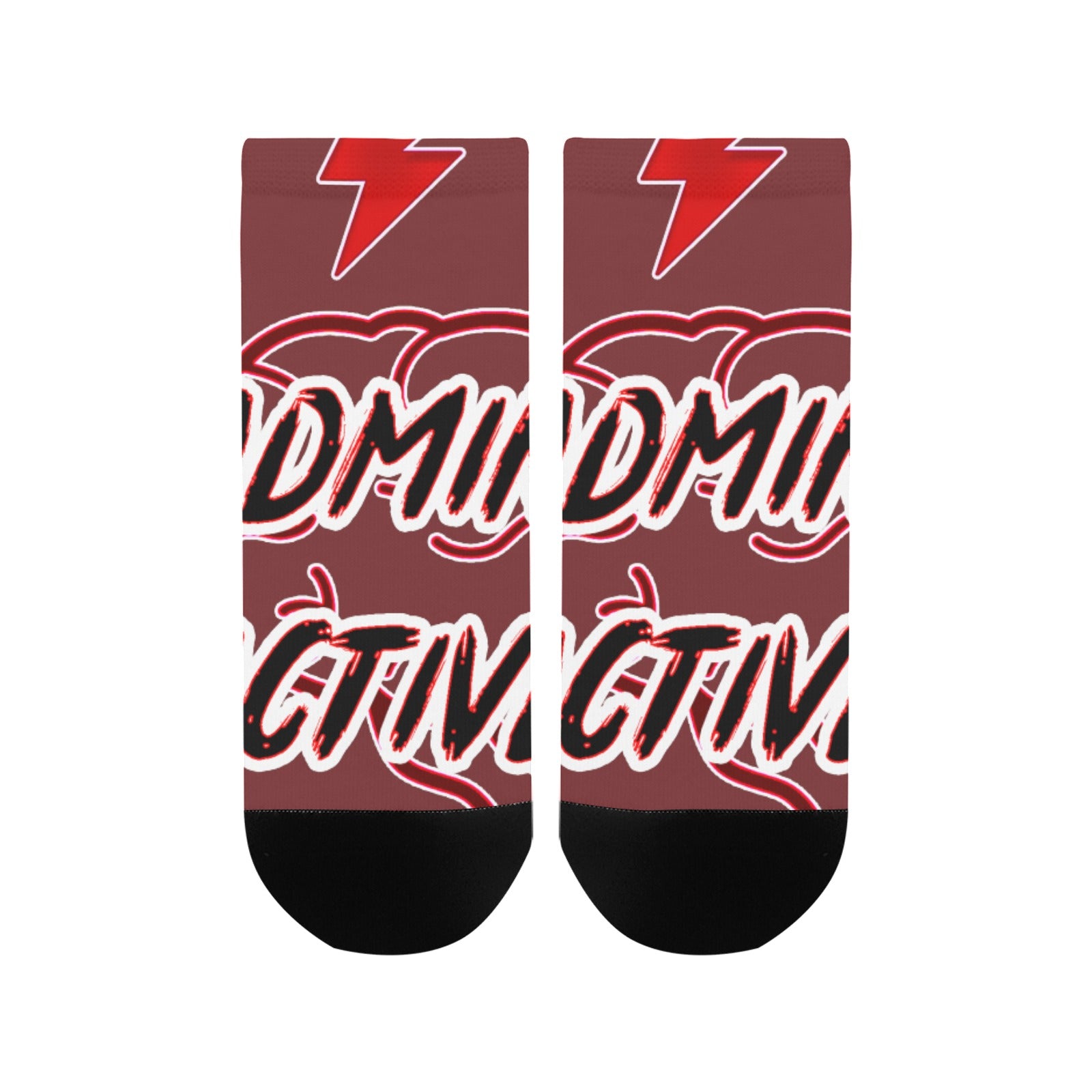 fz women's mind ankle socks one size / fz mind socks - burgundy women's ankle socks