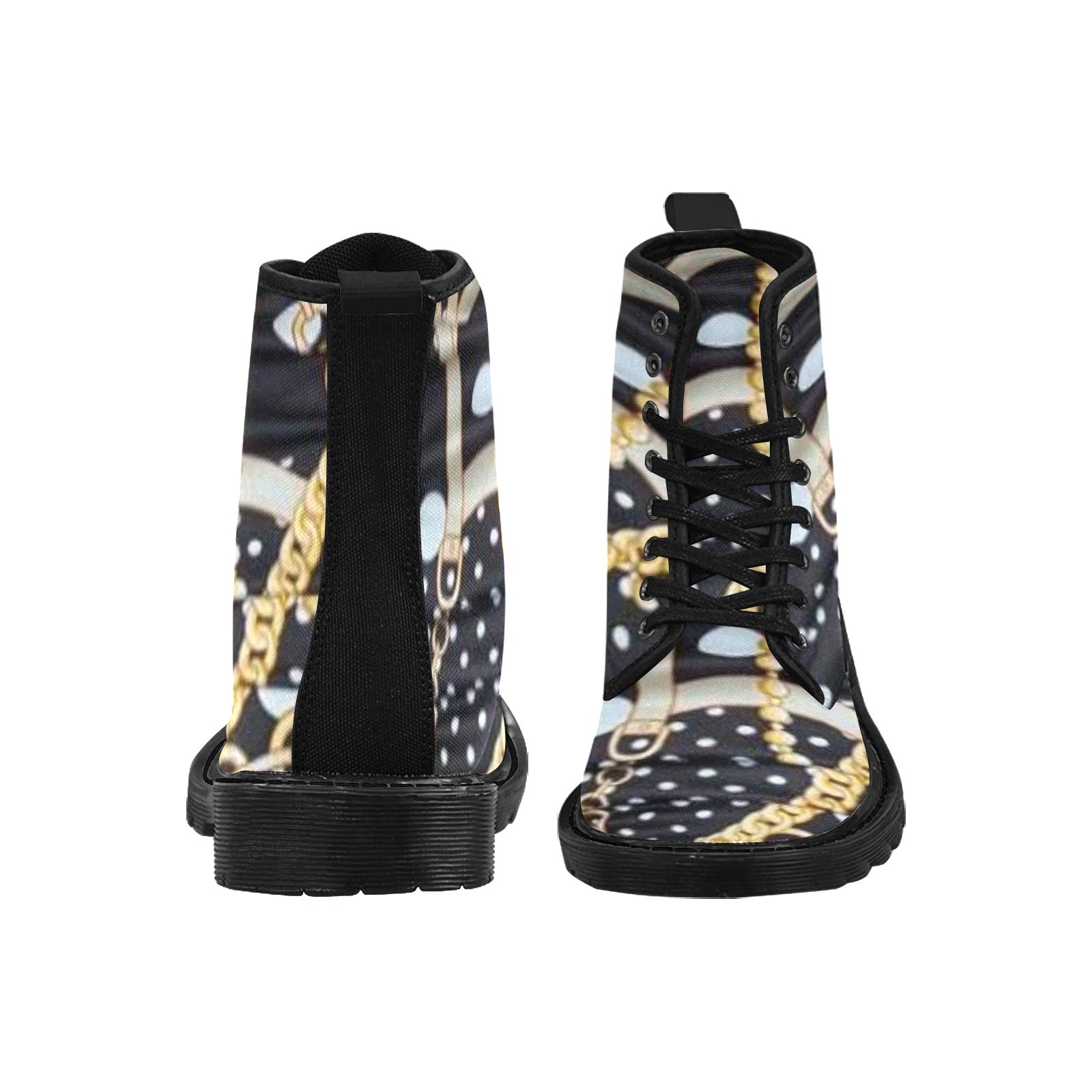 fz women's boot women's lace up canvas boots (model1203h)(black)