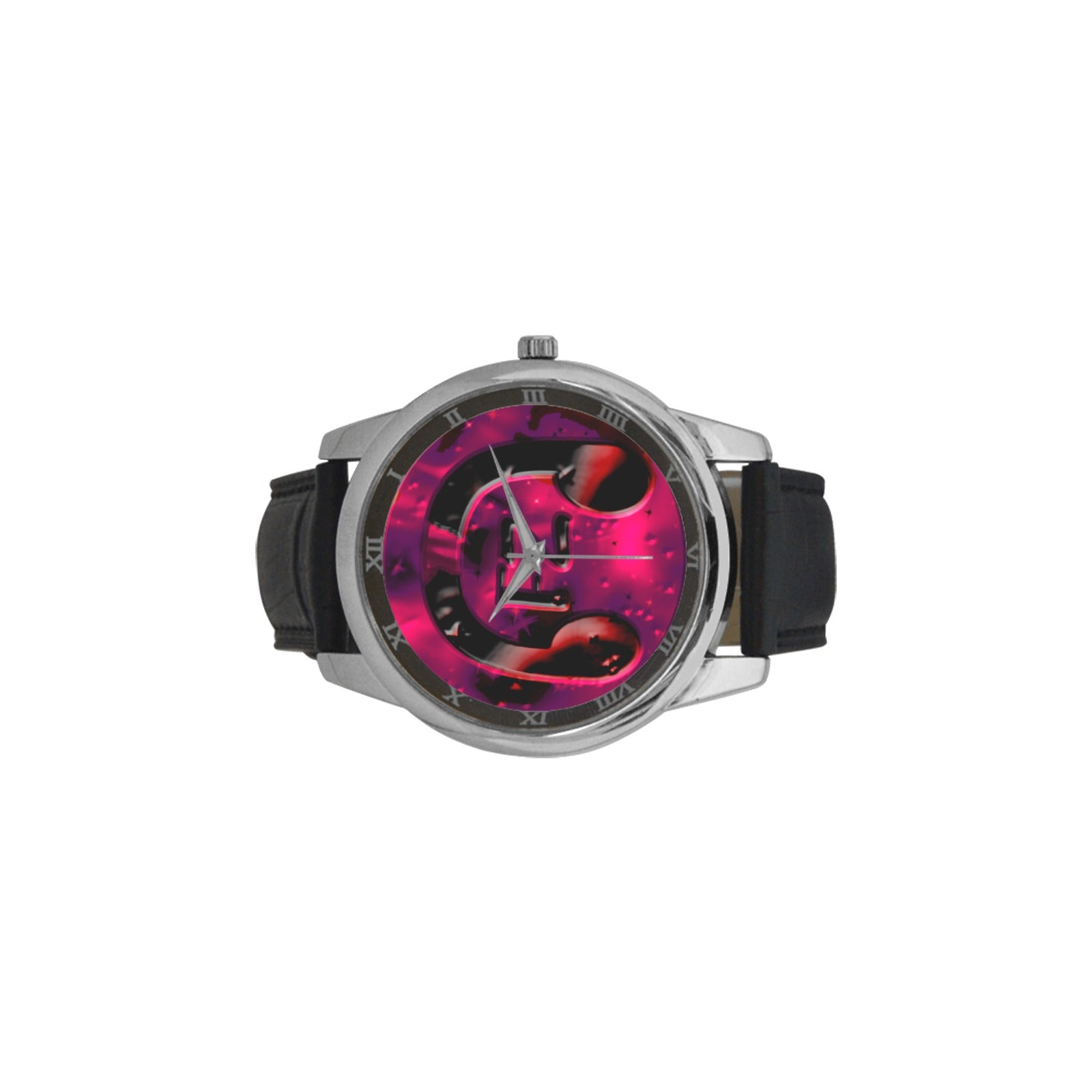 fz original watch - red men's leather strap large dial watch (model 213)