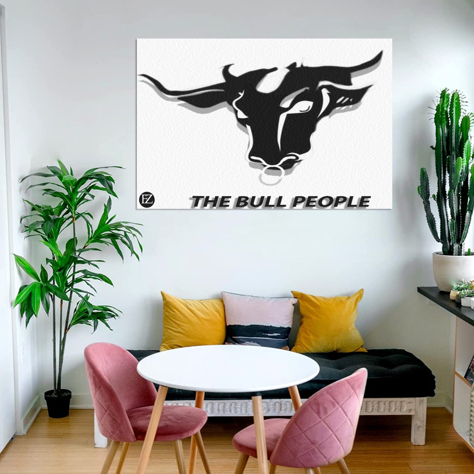 fz bull portrait upgraded frame canvas print 48"x32"(made in queen)