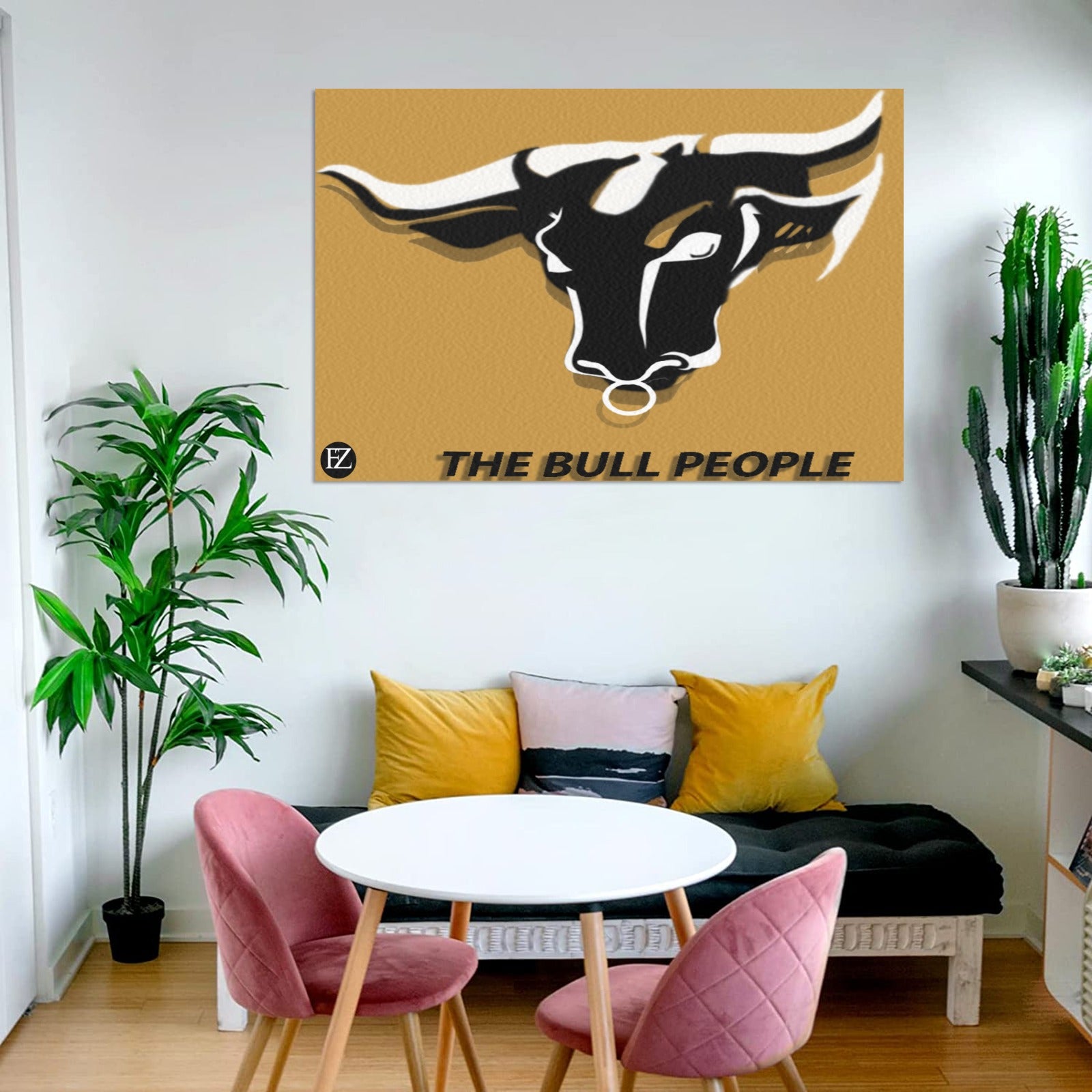 fz bull portrait upgraded frame canvas print 48"x32"(made in queen)