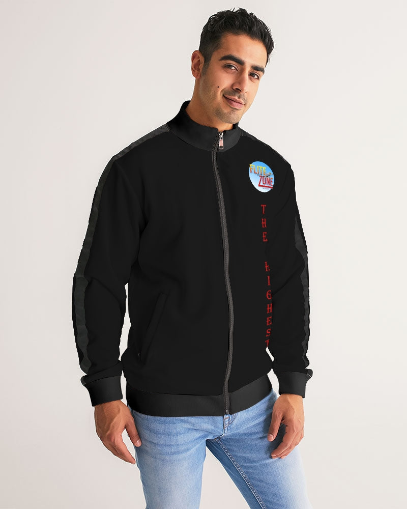 black zone men's stripe-sleeve track jacket