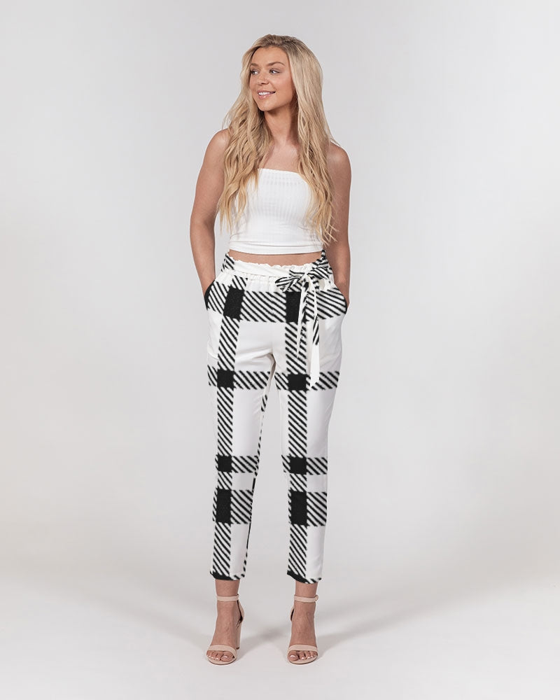 plaid flite women's belted tapered pants