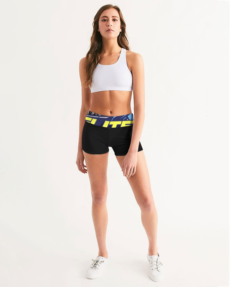 smokin black women's mid-rise yoga shorts