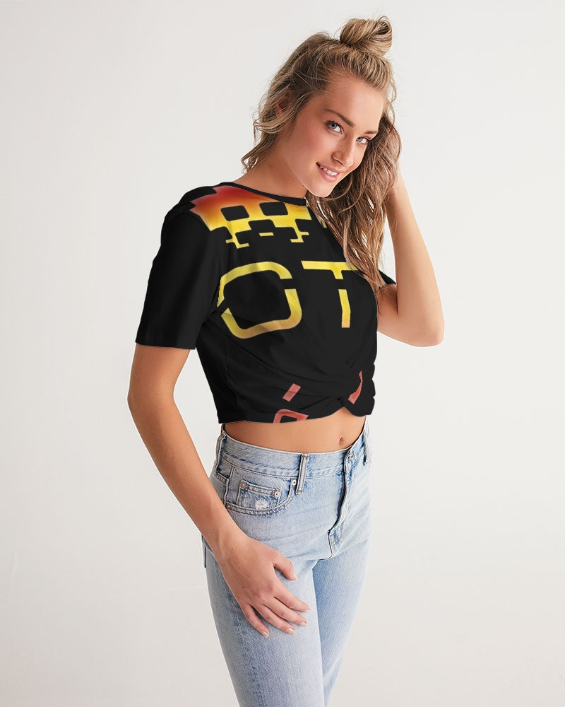 dark flite women's twist-front cropped tee