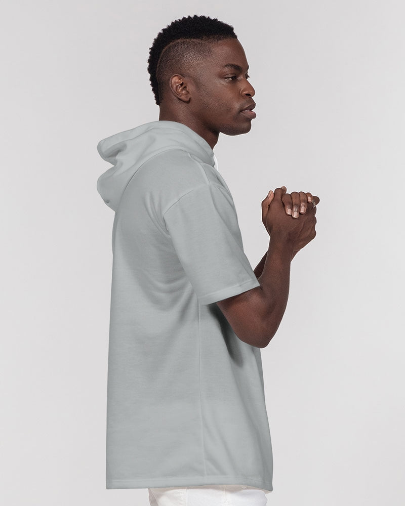 flying grey men's premium heavyweight short sleeve hoodie