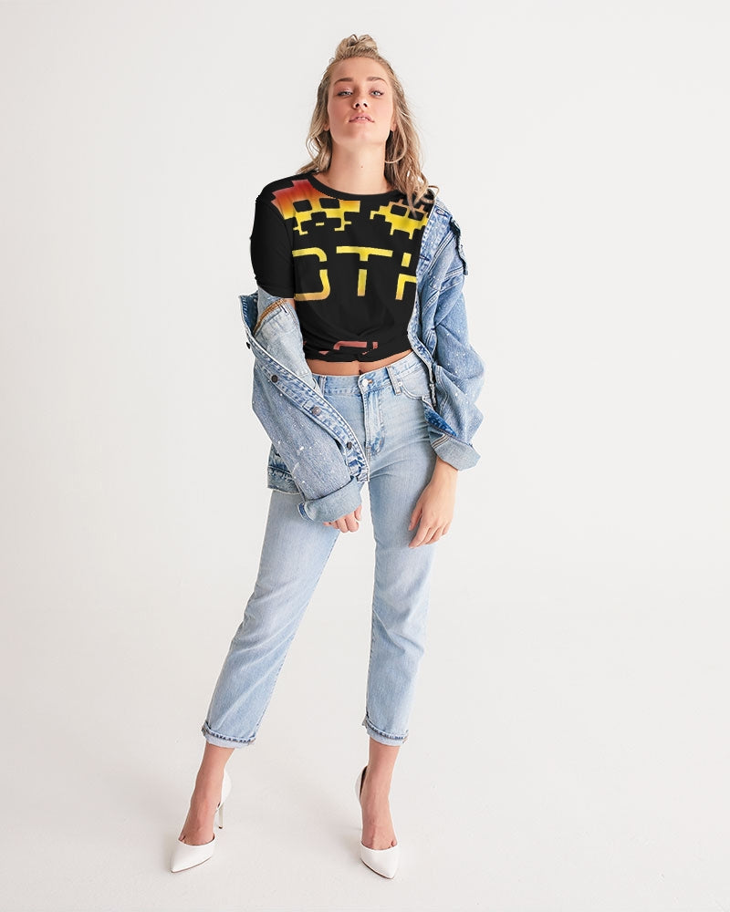 dark flite women's twist-front cropped tee