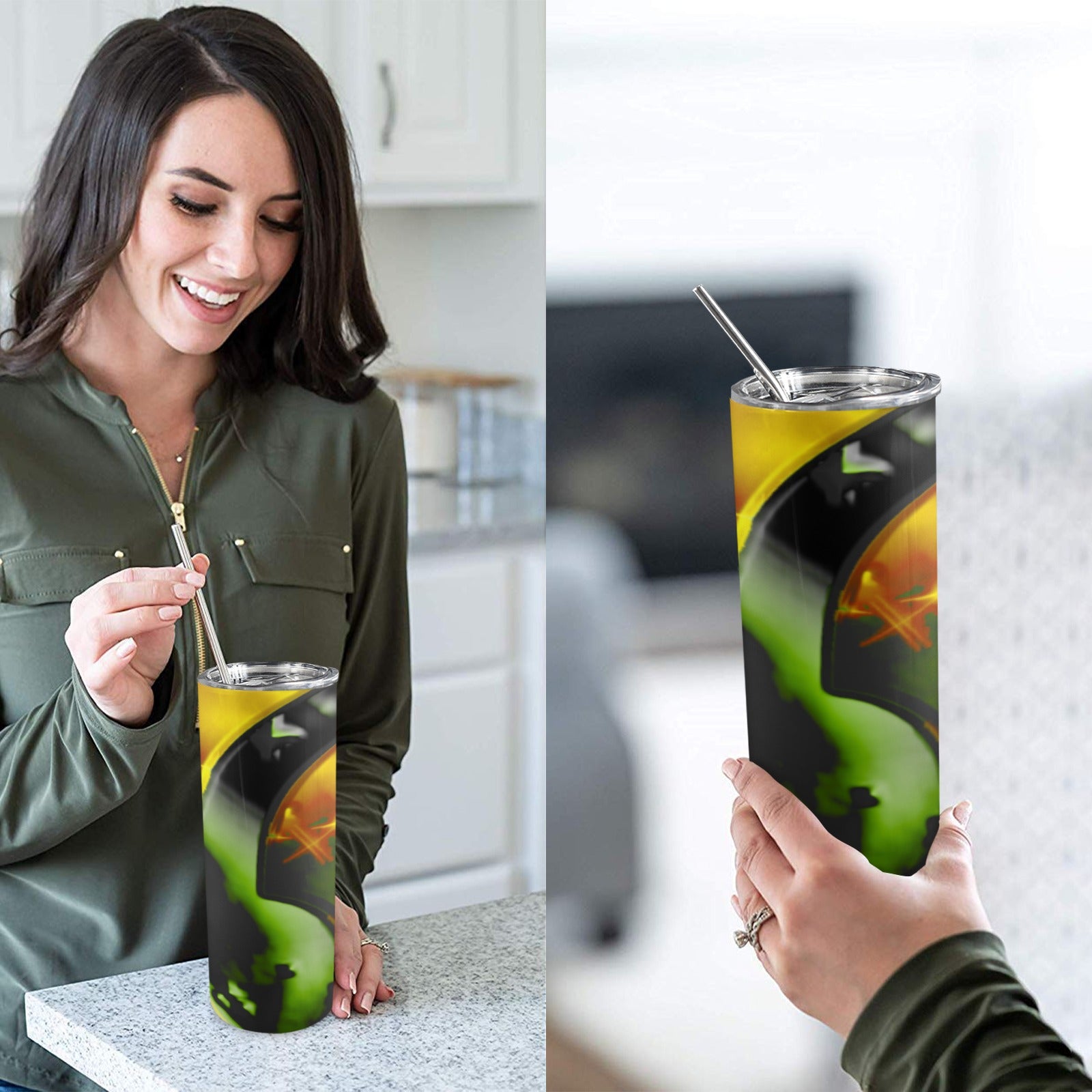 fz cold cup 20oz tall skinny tumbler with lid and straw