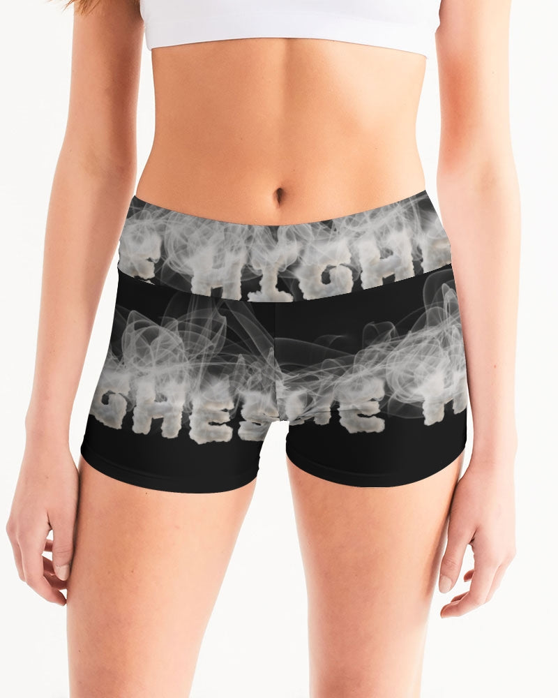 smoking the highest women's mid-rise yoga shorts