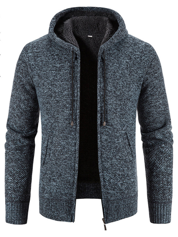 FZ Men's casual knitted HOODED zipper jacket - FZwear