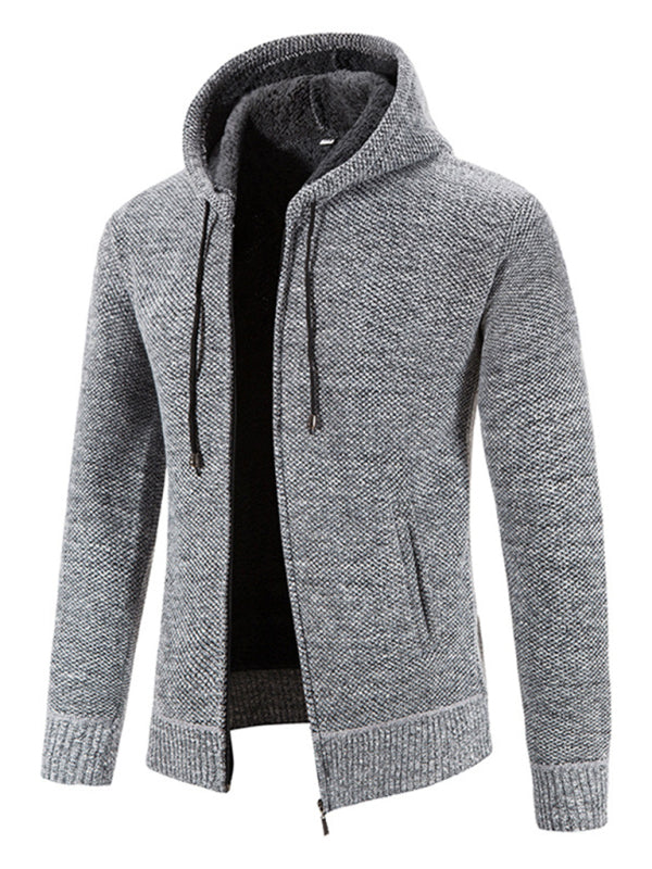 FZ Men's casual knitted HOODED zipper jacket - FZwear