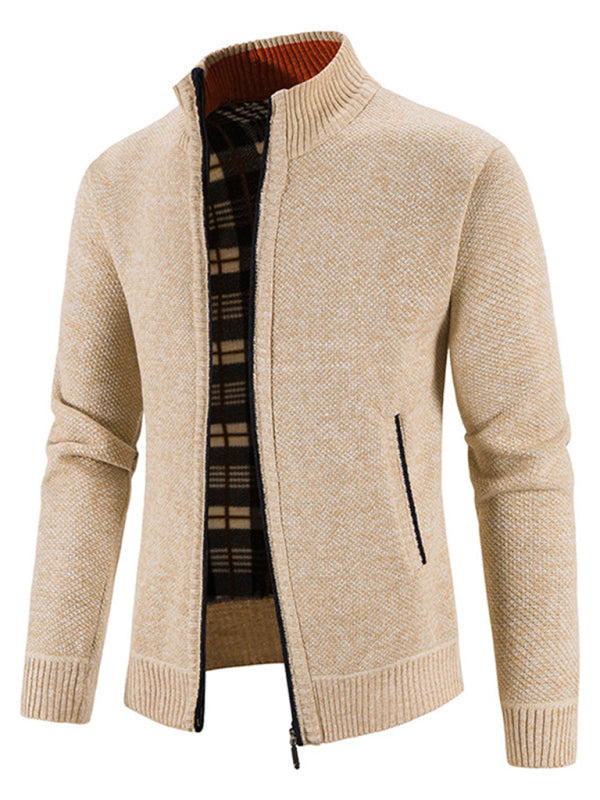 FZ Men's casual stand collar knitted jacket - FZwear