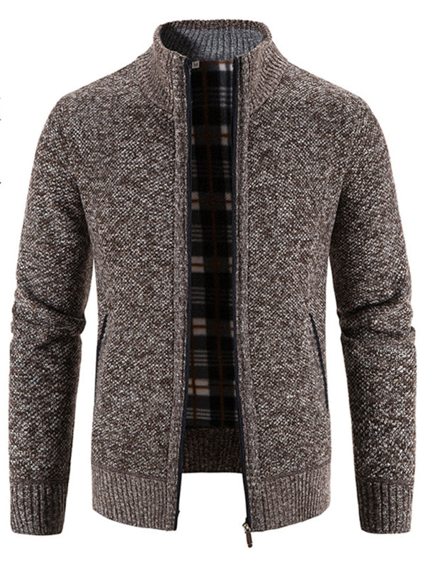 FZ Men's casual STAND collar knitted jacket - FZwear