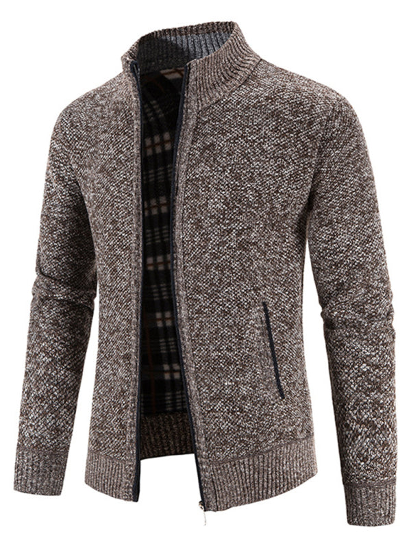 FZ Men's casual STAND collar knitted jacket - FZwear