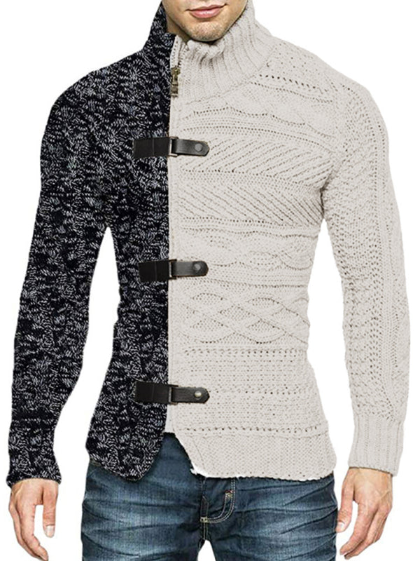 FZ Men's high -necked buckle long -sleeved knit sweater shirt - FZwear