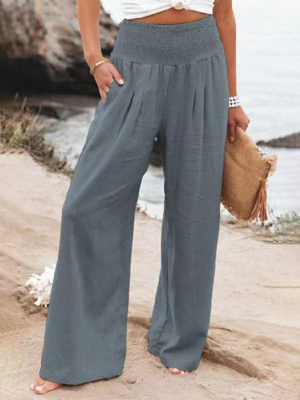 FZ Women's Smocked Waist Wide Leg Pants - FZwear