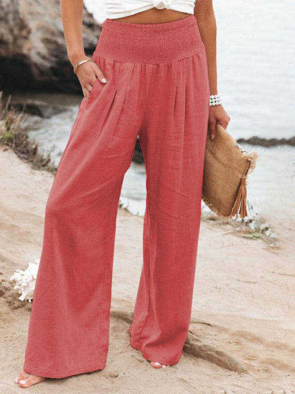 FZ Women's Smocked Waist Wide Leg Pants - FZwear