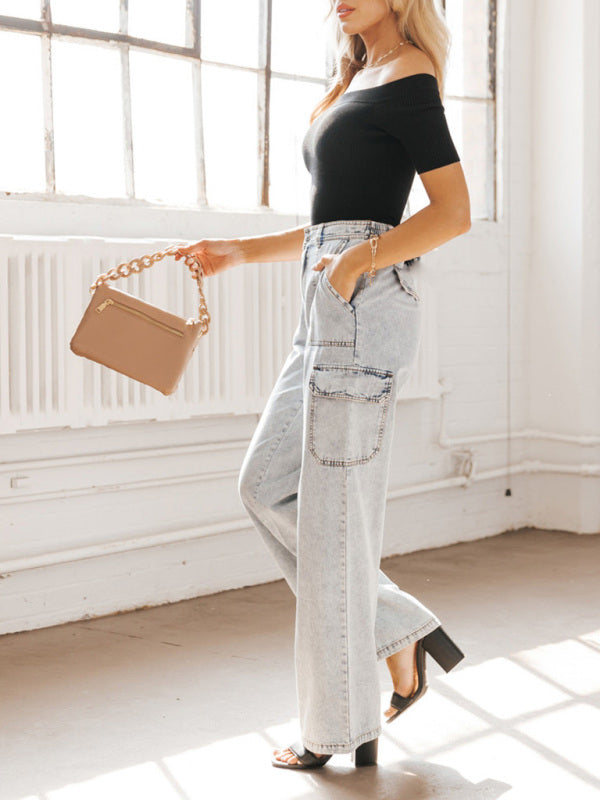 FZ Women's Pure cotton washed denim pants - FZwear