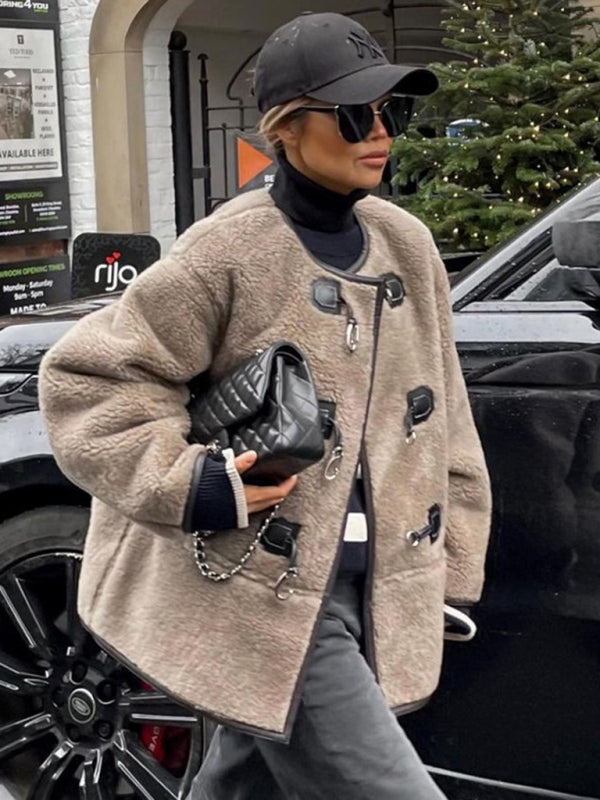 FZ Women's Cashmere Metal Lock Design Cardigan Jacket - FZwear