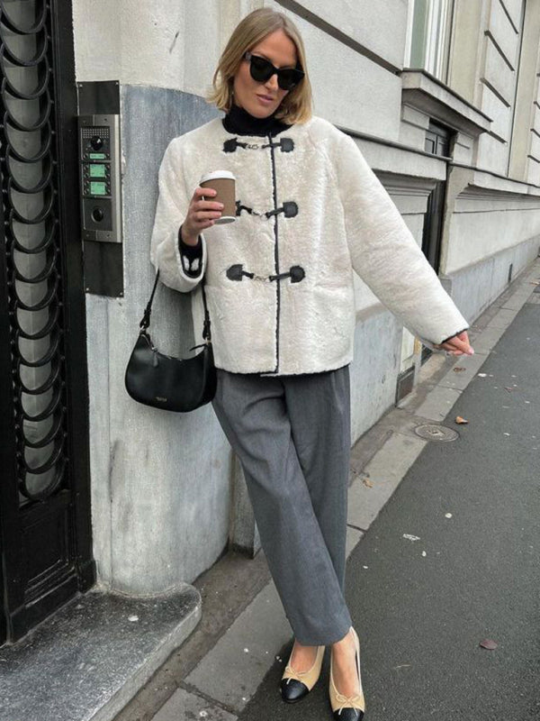 FZ Women's Cashmere Metal Lock Design Cardigan Jacket - FZwear