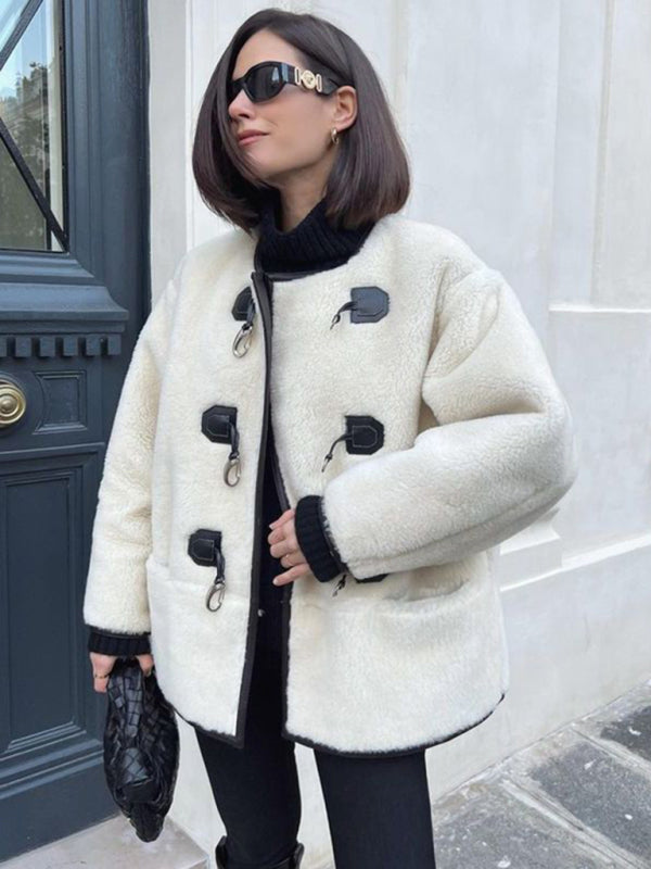 FZ Women's Cashmere Metal Lock Design Cardigan Jacket - FZwear