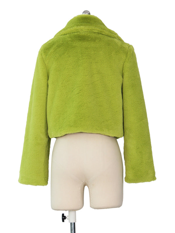 FZ Women's faux leather lapel short jacket - FZwear