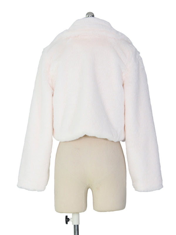 FZ Women's faux leather lapel short jacket - FZwear