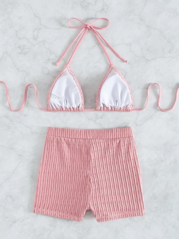 FZ Women's lace-up textured two-piece bikini - FZwear