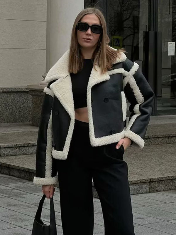 FZ Women's warm loose lambswool plush jacket - FZwear