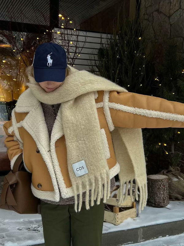 FZ Women's warm loose lambswool plush jacket - FZwear