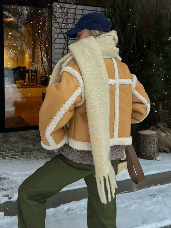 FZ Women's warm loose lambswool plush jacket - FZwear