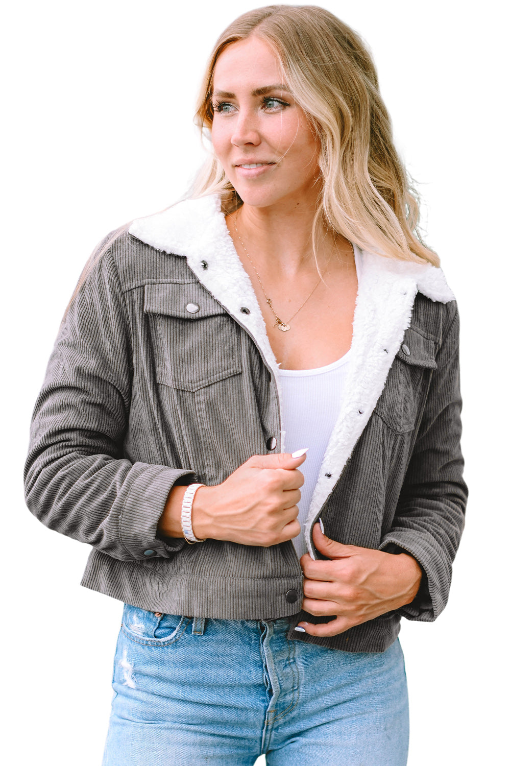 FZ Women's Sherpa Snap Button Flap Jacket - FZwear