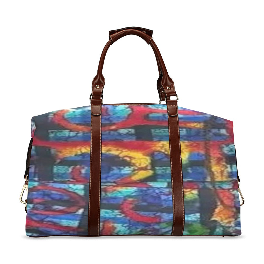 FZ AFRICAN ABSTRACT PRINT FLIGHT TRAVEL BAG 1