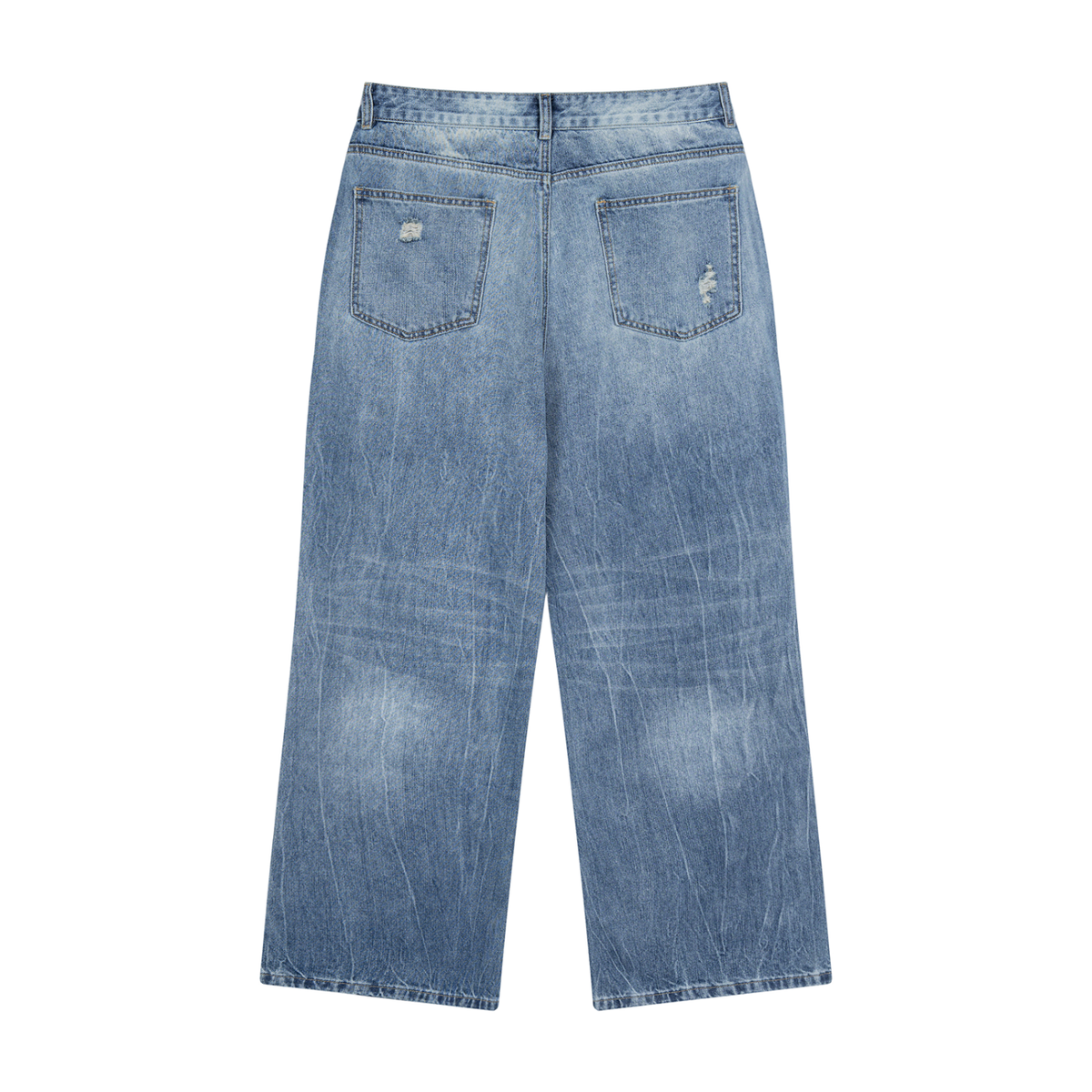 FZ Men's Distressed Straight Leg Denim Pants