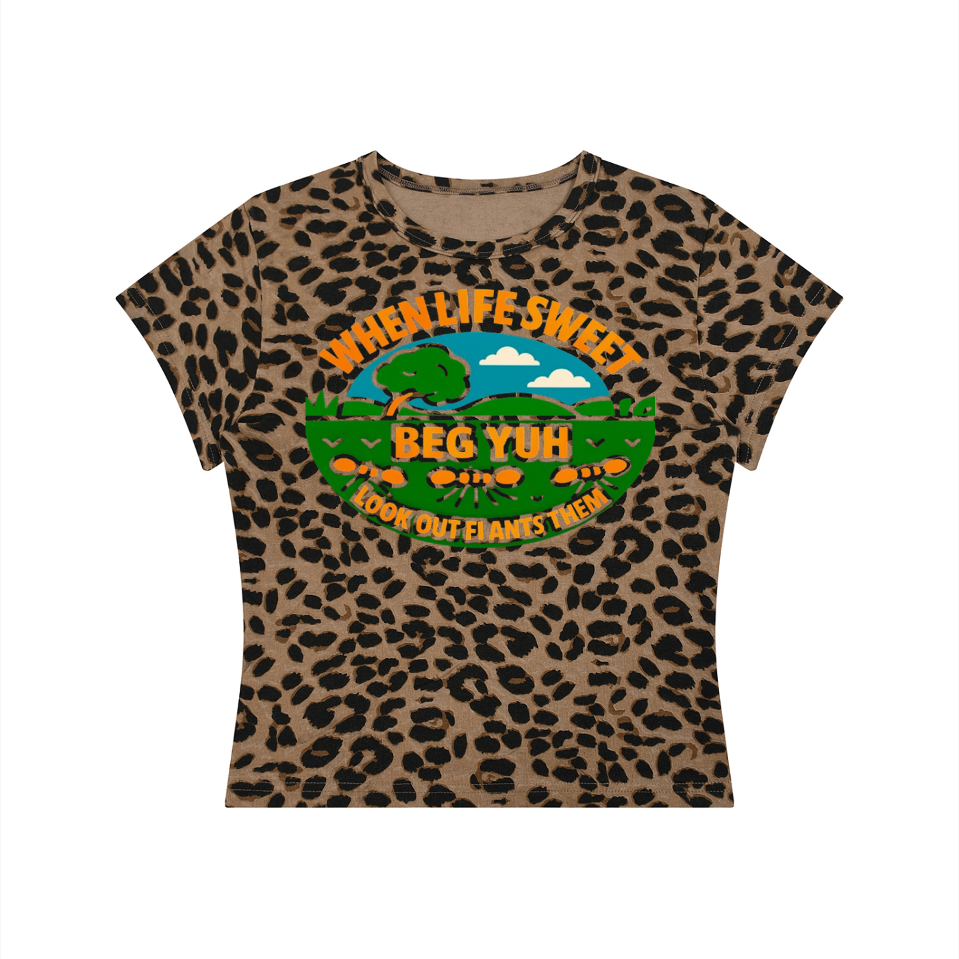 FZ Women's Leopard Print Life Crop Tee