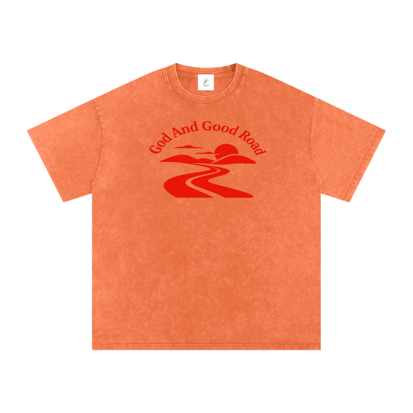 FZ Unisex Acid Wash Good Road Oversize Tee