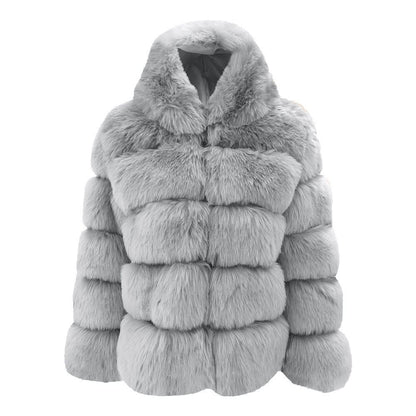 FZ Women's Faux Fur Hooded Mid-Length Jacket - FZwear