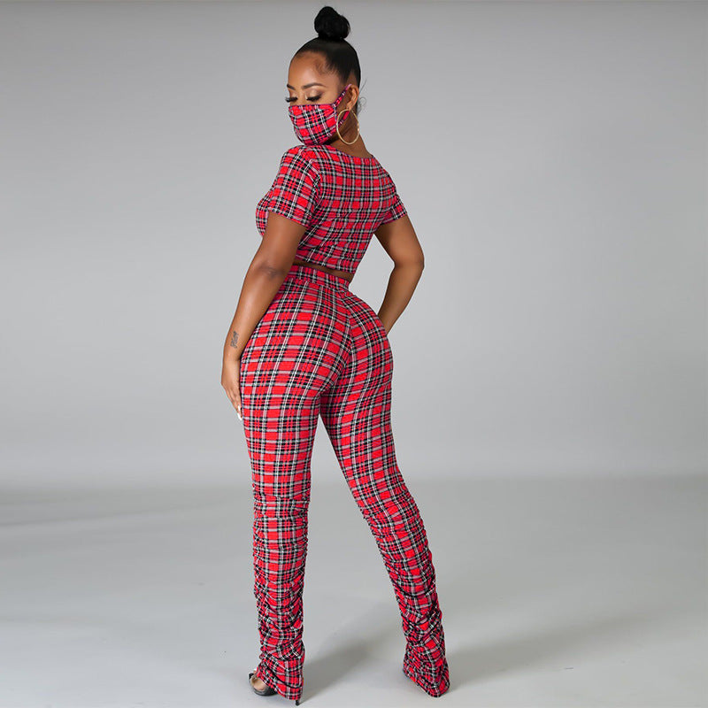 FZ Women's Popular Plaid Two Piece Pants Suit - FZwear