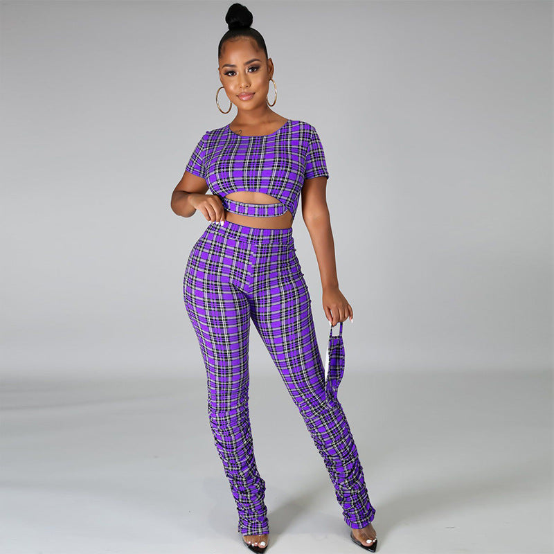 FZ Women's Popular Plaid Two Piece Pants Suit - FZwear