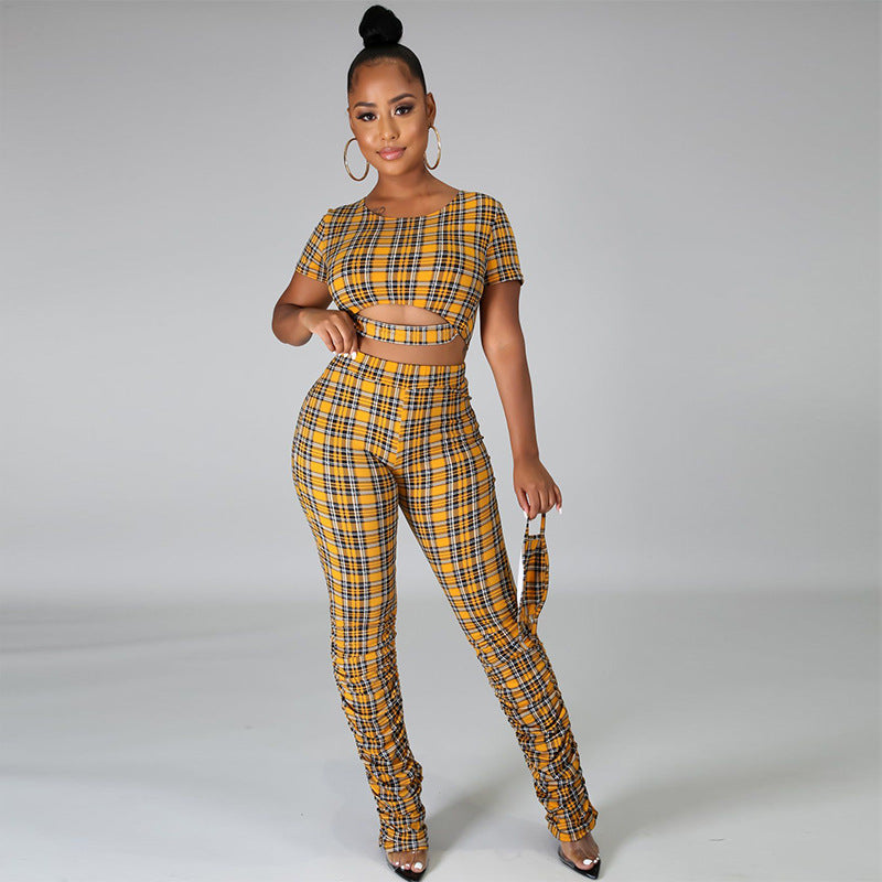 FZ Women's Popular Plaid Two Piece Pants Suit - FZwear