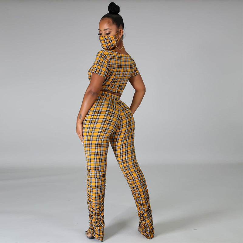 FZ Women's Popular Plaid Two Piece Pants Suit - FZwear