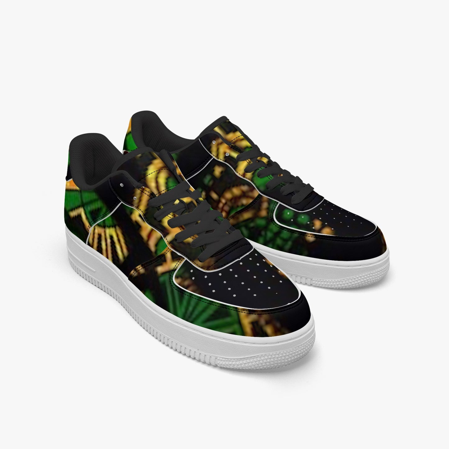 FZ Unisex African Print Low-Top Leather Sports Sneakers - FZwear