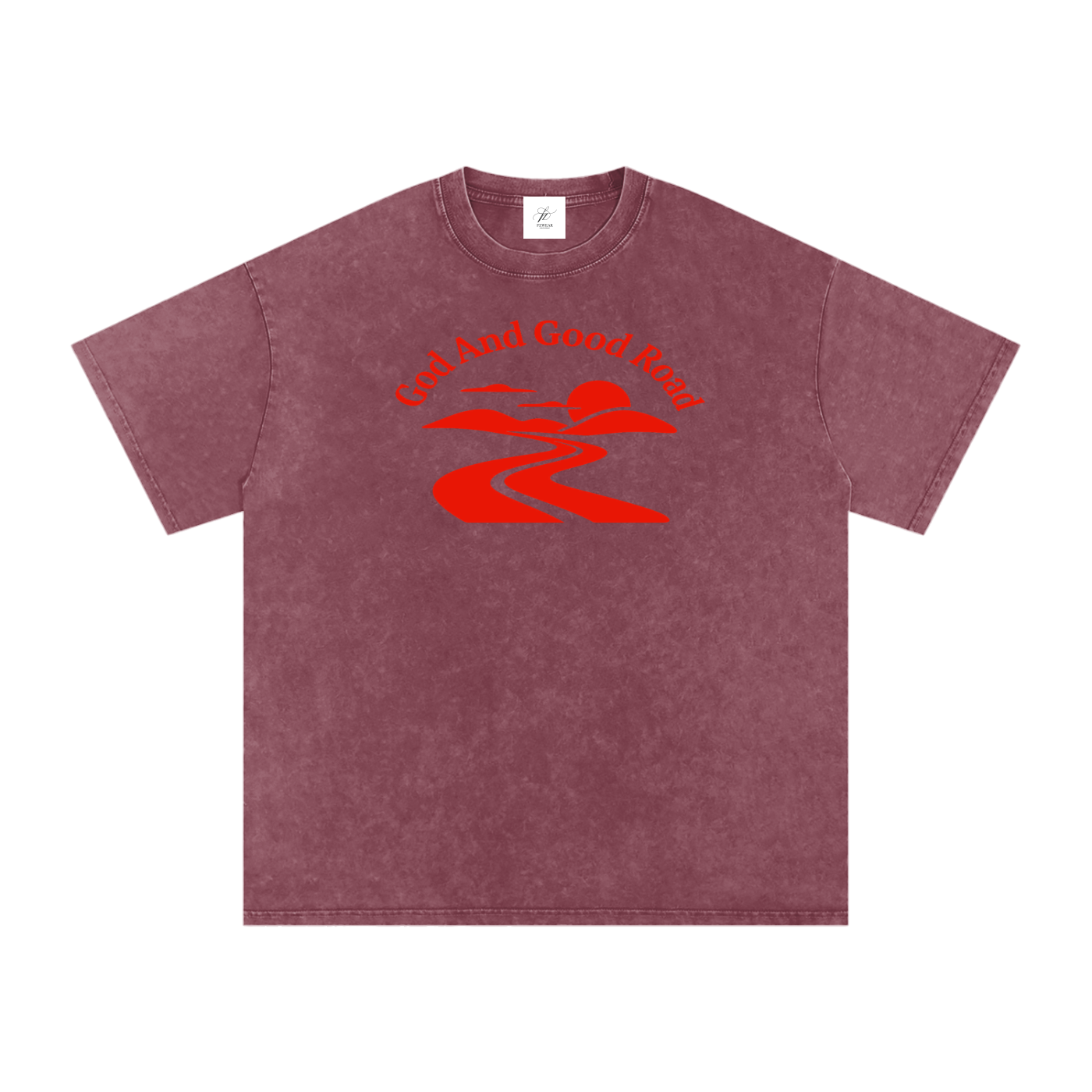 FZ Unisex Acid Wash Good Road Oversize Tee