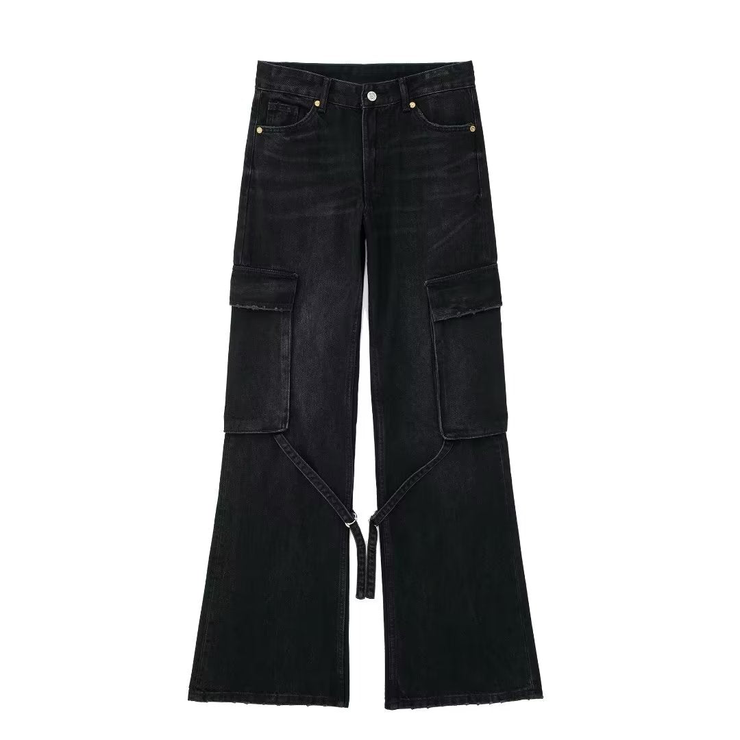 FZ Women Mid Waist Cargo Jeans Pants - FZwear